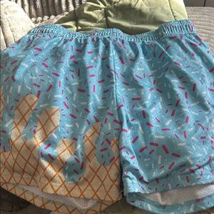 Vibrant Blue Athletic Shorts with Sprinkle Design